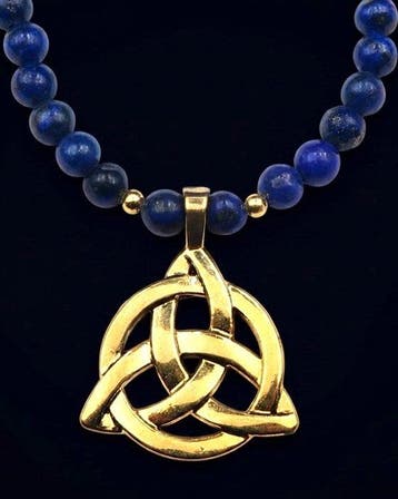 Lapis lazuli - Keltische knoop - Drie-eenheid - Welvaart en