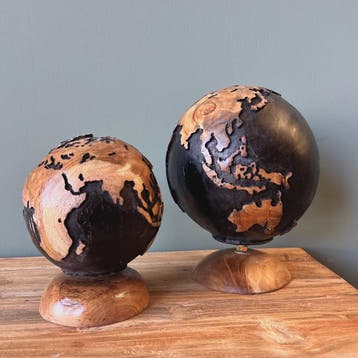 Houten Wereldbol Zwart -  15 cm, Ophalen of Verzenden, Nieuw