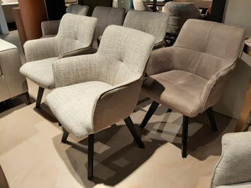 Eetkamerstoelen Trentia (set van 6) **SHOWROOMMODEL**, Nieuw, Grijs