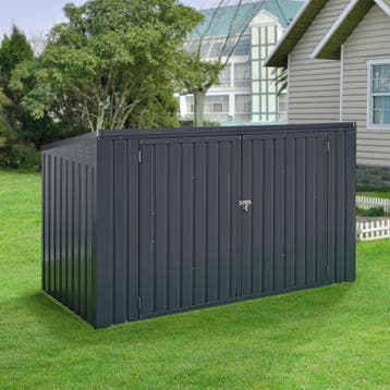 [en.casa] Containerombouw Grebin donkergrijs 112-131x237x101, Tuin en Terras, Bergingen en Tuinkasten, Verzenden, Nieuw