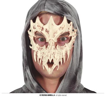 Skelet masker half duistere tovenaar, Verzenden, Nieuw, Feestartikel