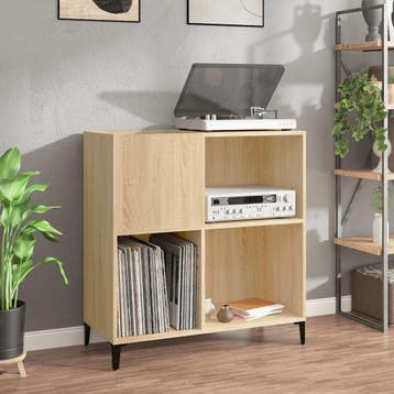 vidaXL Platenkast 84,5x38x89 cm bewerkt hout sonoma, Verzenden, Nieuw