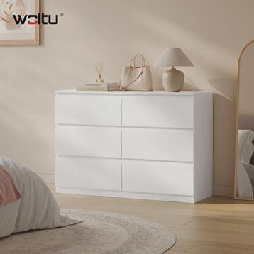Witte Ladekast met 6 Lades - 100x69x36cm - Opbergkast voor W, Huis en Inrichting, Verzenden, Nieuw