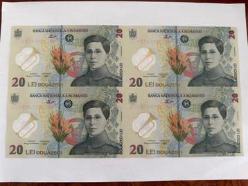 Roemenië. - 4 x 20 Lei - 2025 - Sheet of 4 - Pick 119Ac1