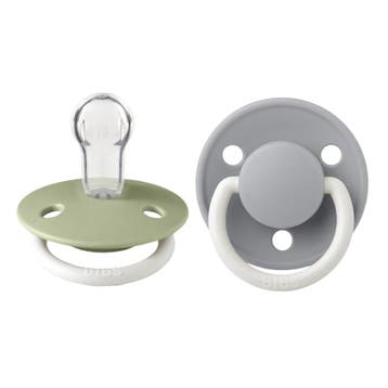 BIBS De Lux 2 Pack Sage/Cloud Spenen - Round, Ophalen of Verzenden, Nieuw, Overige typen