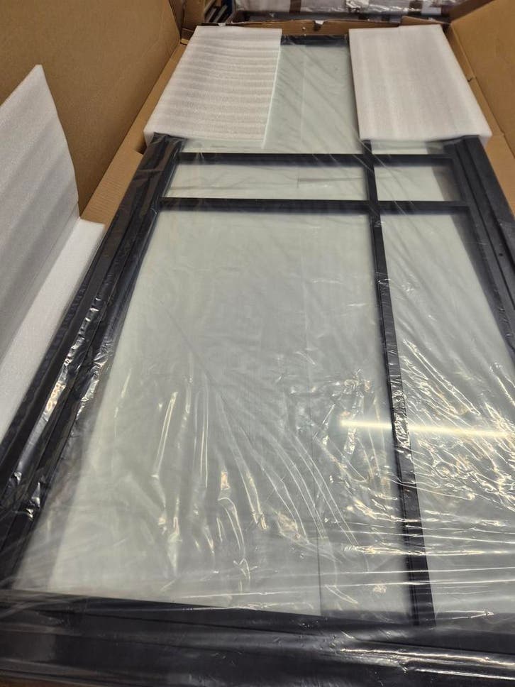 Nieuwe stalen(schuif) deur met kozijn in verpakking va €350, Doe-het-zelf en Verbouw, Deuren en Horren, Nieuw, Glas, Metaal, Binnendeur
