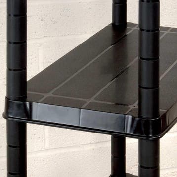 vidaXL Opbergrek 4-laags 183x30,5x130 cm kunststof zwart, Verzenden, Nieuw