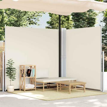 vidaXL Windscherm uittrekbaar 200x600 cm crèmekleurig, Tuin en Terras, Verzenden, Nieuw