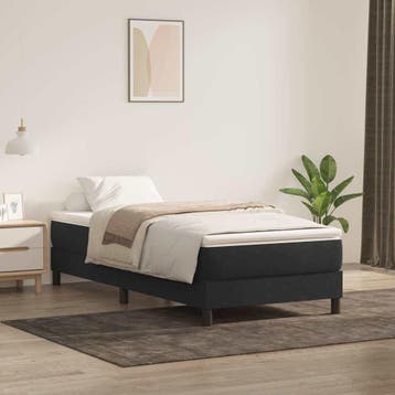 vidaXL Boxspring met matras fluweel zwart 90x210 cm, Verzenden, Nieuw, Zwart, Stof
