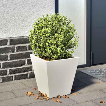 vidaXL Plantenbak 30x30x30 cm staal wit, Verzenden, Nieuw, Metaal