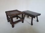 Bijzettafel - Hout, manou, Rattan - Twee bijzettafels