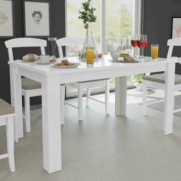 vidaXL Eettafel 140x80x75 cm wit, Verzenden, Nieuw