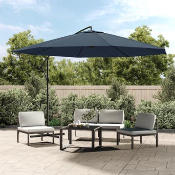 vidaXL Zweefparasol 3,5 m blauw, Tuin en Terras, Parasols, Verzenden, Nieuw, 3 tot 4 meter, Zweefparasol