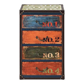 Commode Goslar met 4 lades industrieel 66x40x30 meerkleurig, Verzenden, Nieuw