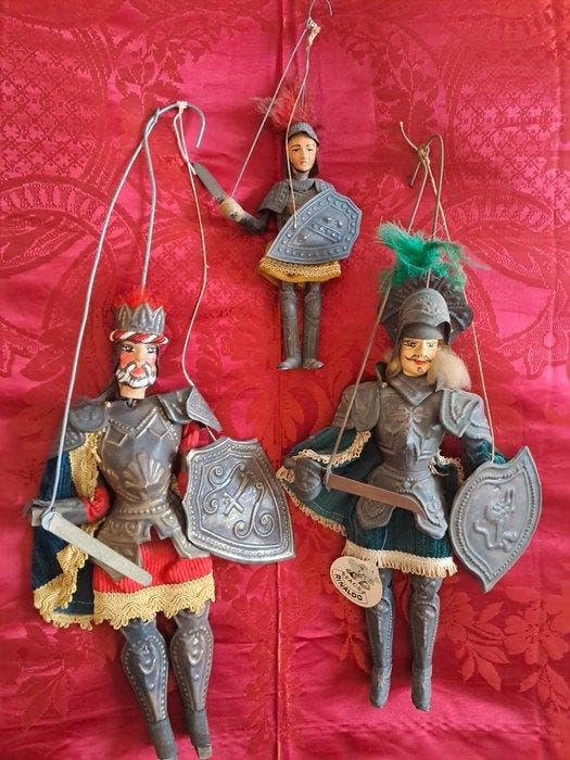 Marionet (3) - F.A.C.S. - Metaal, Hout, Textiel, Verf -, Antiek en Kunst, Antiek | Overige Antiek