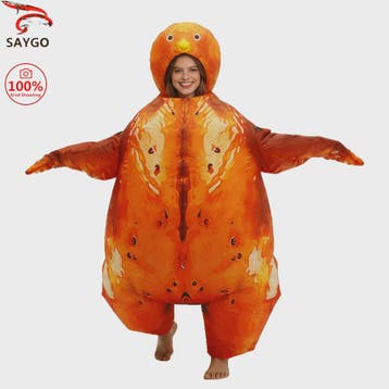 Opblaasbaar Kalkoen Kostuum Volwassenen - Grappig Mascot voo