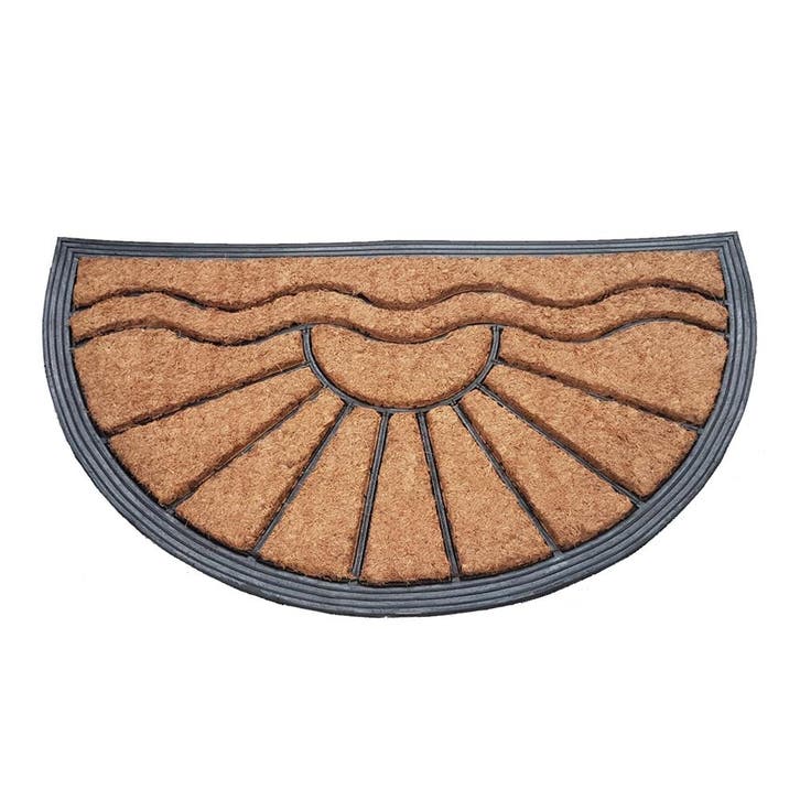 Deurmat rubber/kokos 40x70 cm - Halfrond, Tuin en Terras, Deurmatten, Verzenden