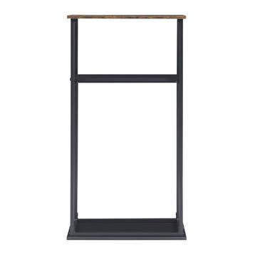 [en.casa] Brandhout rek Turku houtopslag 112x60x30 cm zwart, Tuin en Terras, Haardhout, Verzenden
