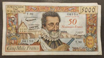 Frankrijk. - 50 NF sur 5000 Francs 1958 - Pick 139a (Zonder