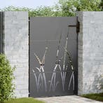 vidaXL Tuinpoort met slot Zwart 85 x 150 cm Poedergecoat, Verzenden, Nieuw