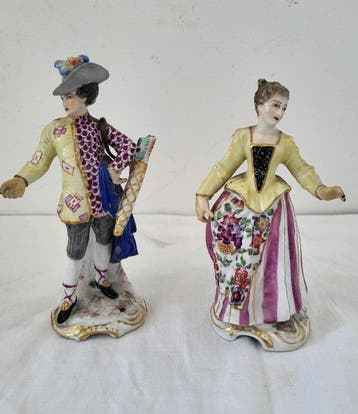 Eugene Clauss, Porcelaine de Paris - Beeldje - couple -, Antiek en Kunst