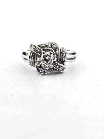 Ring - 18 karaat Witgoud - 0.57ct. tw. Diamant (Natuurlijk), Nieuw