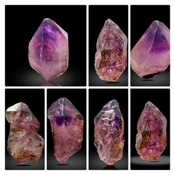 Amethist kristal, set van 7 – Paars kwartspunten –