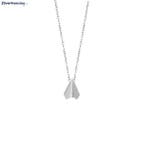Zilveren gevouwen papieren vliegtuigje ketting, Verzenden, Nieuw, Zilver