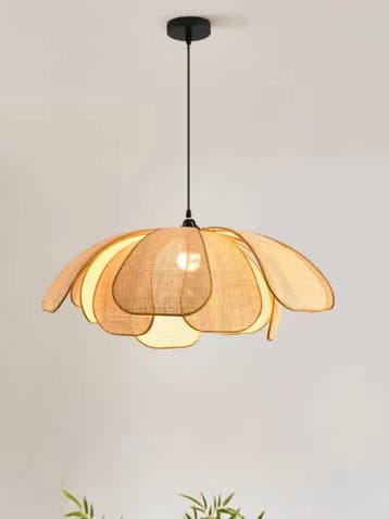 Nordic Handgeweven Lotus Kroonluchter – Retro Lamp met E27, Verzenden, Nieuw