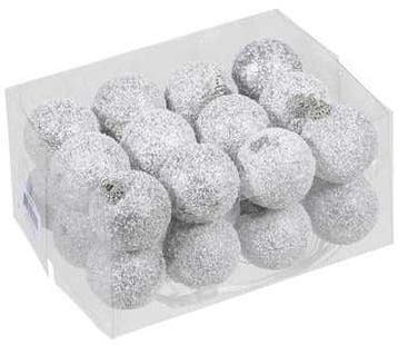 Kerstballen kunststof onbreekbaar white zilver combi 4 cm 24, Ophalen of Verzenden, Nieuw