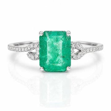 Zonder minimumprijs - Ring Platina - 1.96ct. tw. Smaragd -, Nieuw