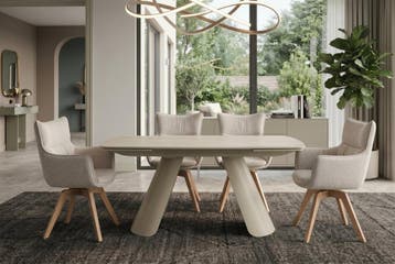 Uitschuifbare eettafel VOGUE 160-240cm met metalen frame, Huis en Inrichting, Ophalen of Verzenden, Nieuw