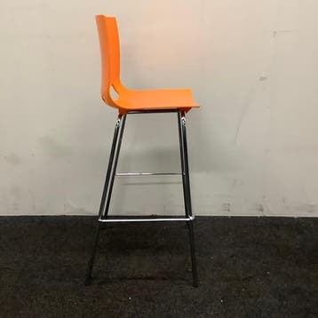 barkruk zithoogte 77 cm, oranje - chroom, Huis en Inrichting, Ophalen of Verzenden, Gebruikt