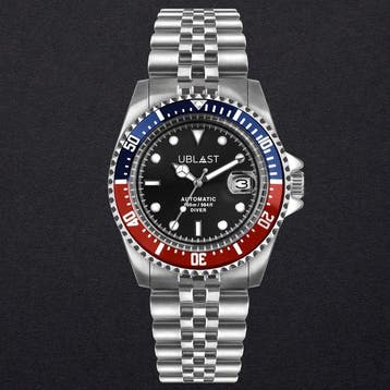 Ublast - Diver 30 ATM - UB3D4411BBR - Jubilee Straps - Heren, Nieuw