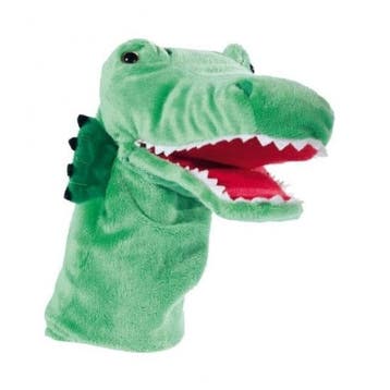 Handpop krokodil - pluche - groen - 33 cm - handmarionet, Verzenden, Nieuw