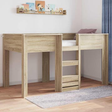 vidaXL Bunk Bed voor Kinderen Sonoma Eiken 80 x 200 cm, Eenpersoons, Bruin, Verzenden, Nieuw