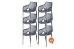 Set van 6 - Madino Air stapelbare stoel - Grijs, Verzenden, Nieuw, Overige materialen