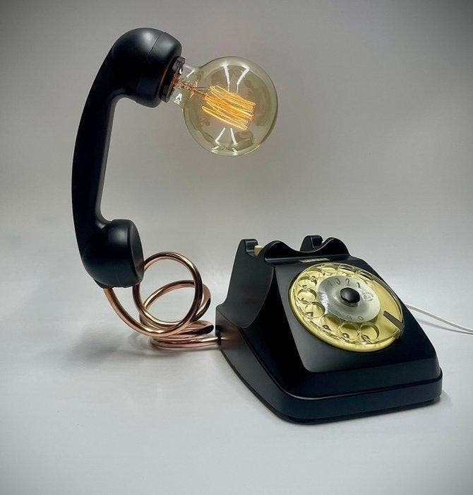 Tafellamp - Plastic, Koper, Metaal - Telefoon uit de jaren, Antiek en Kunst, Kunst | Designobjecten