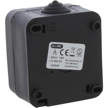 Buitenstopcontact - Opbouw - Enkel - Waterdicht IP54, Kunststof, Minder dan 50 watt, Overige typen, Nieuw