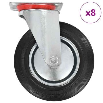 vidaXL 8 st Zwenkwielen 200 mm, Verzenden