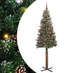 vidaXL Slanke Kerstboom Groen 180 cm PVC en massief, Diversen, Kerst, Verzenden, Nieuw