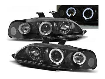 Angel Eyes koplampen Black geschikt voor Honda Civic, Auto-onderdelen, Verlichting, Verzenden, Nieuw, Honda