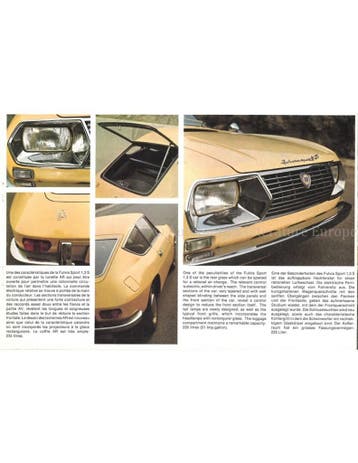 1969 LANCIA FULVIA SPORT 1.3S BROCHURE, Nieuw, Author