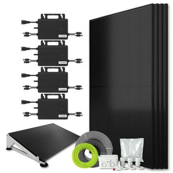 Zonnepanelen Pakket Platdak 1.7 kW 4x 430Wp Micro-omv., Ophalen of Verzenden, Nieuw