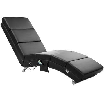 Ligstoel Londen Zwart met Massage- & Verwarmingsfunctie, Verzenden, Nieuw