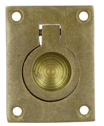 Intersteel Luikring recht 65mm x 49mm messing getrommeld, Verzenden, Nieuw