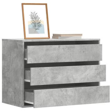 vidaXL Ladekast 80x41x58 cm bewerkt hout betongrijs, Verzenden, Nieuw