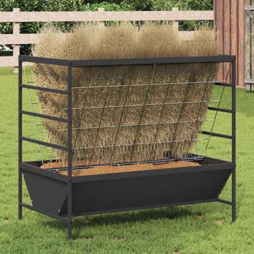 vidaXL Vee voeder Zwart 100 x 60 x 90 cm 15 kg Koudgewalst, Dieren en Toebehoren, Verzenden, Nieuw