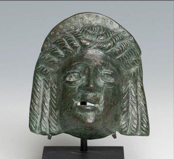 Oud-Romeins Bronze Beautiful Theater Mask - Met Spaanse, Verzamelen