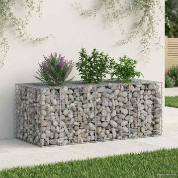 vidaXL Gabion Verhoogd Bed 140 x 60 x 55 cm Gegalvaniseerd, Verzenden, Nieuw, IJzer